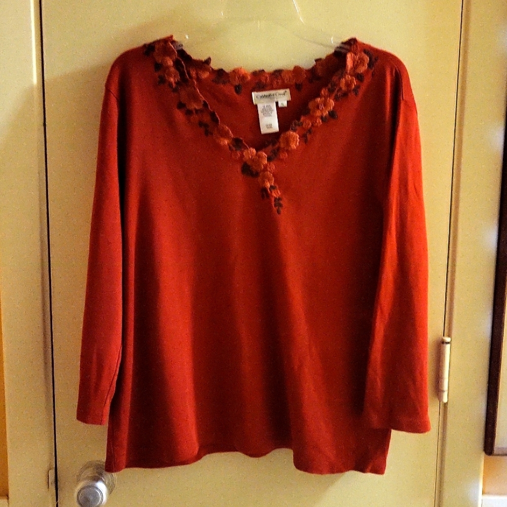 Coldwater Creek floral scalloped top